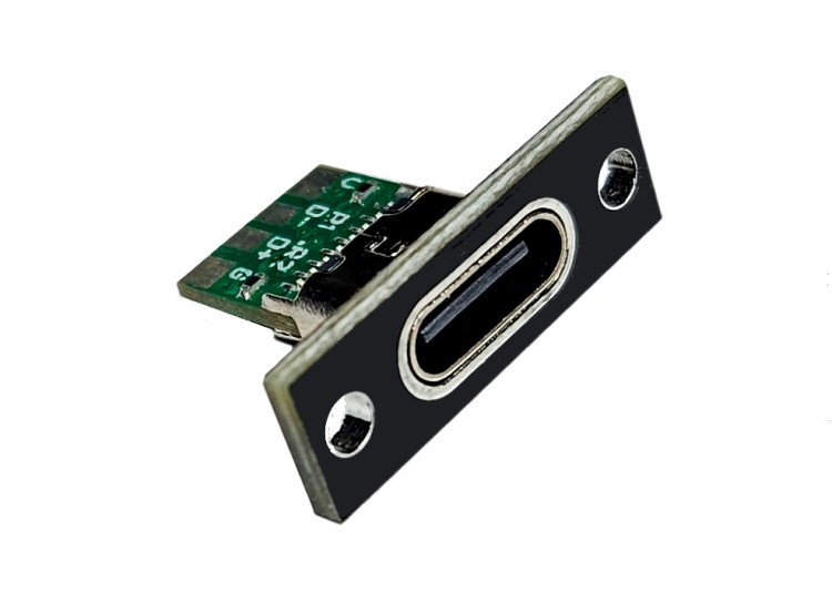 Разъем USB Type-C на плате, встраиваемый, с креплением